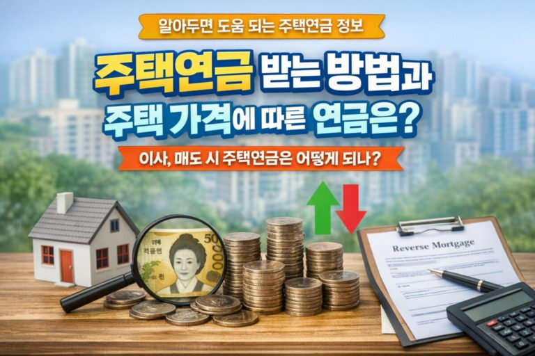주택연금 받는 방법 총정리 – 집값별 수령액, 집값 변동 영향, 이사·매도까지 한 번에 해결!
